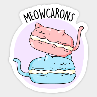 Meowcaron Cute Cat Macaron Pun Sticker